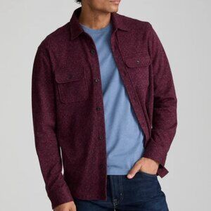 UNTUCKit Archer Sweater Flannel Shirt Maroon Heather Button Down Size Medium